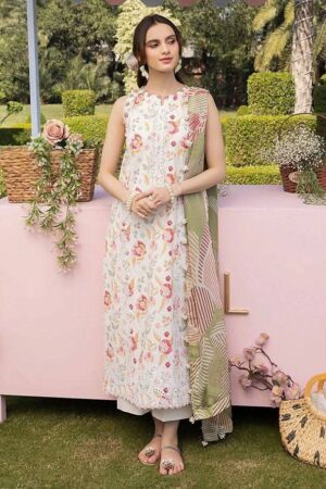 Embroidered Lawn 3PC Suit – Digital Chiffon Dupatta