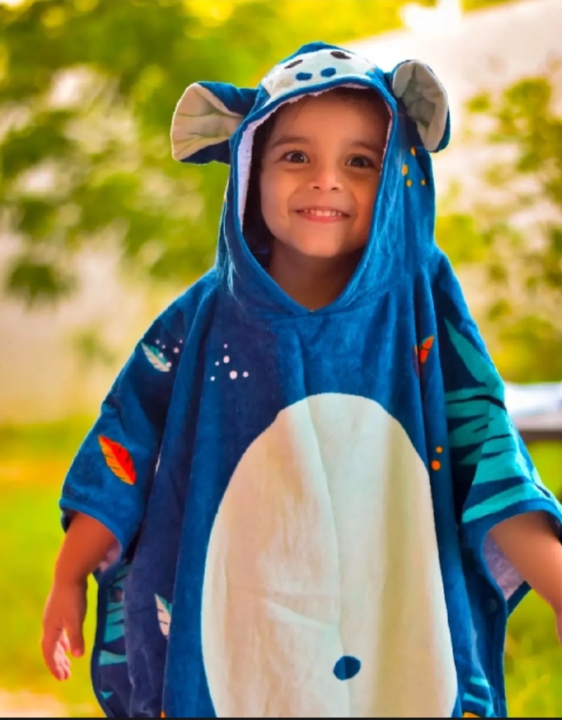Ultra soft baby boy bath poncho